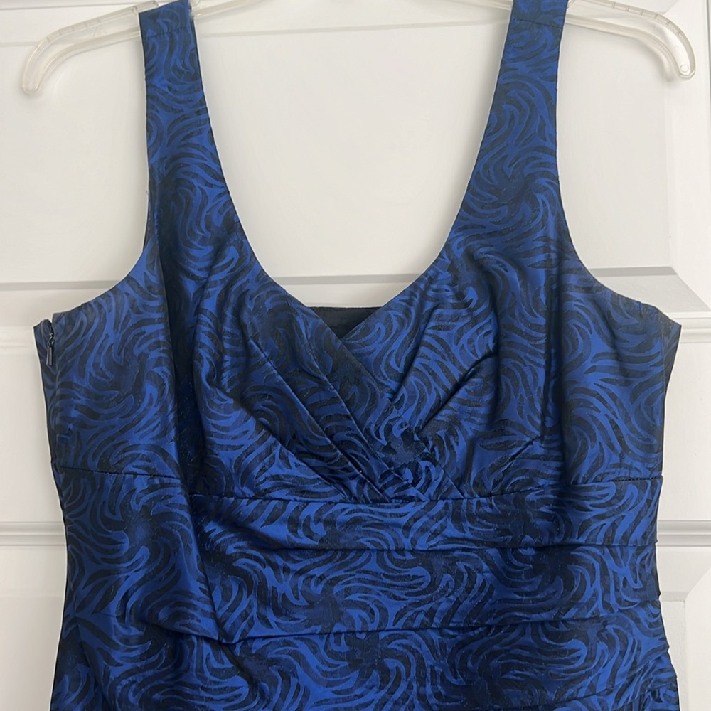 Blue V-Neck Cocktail Dress